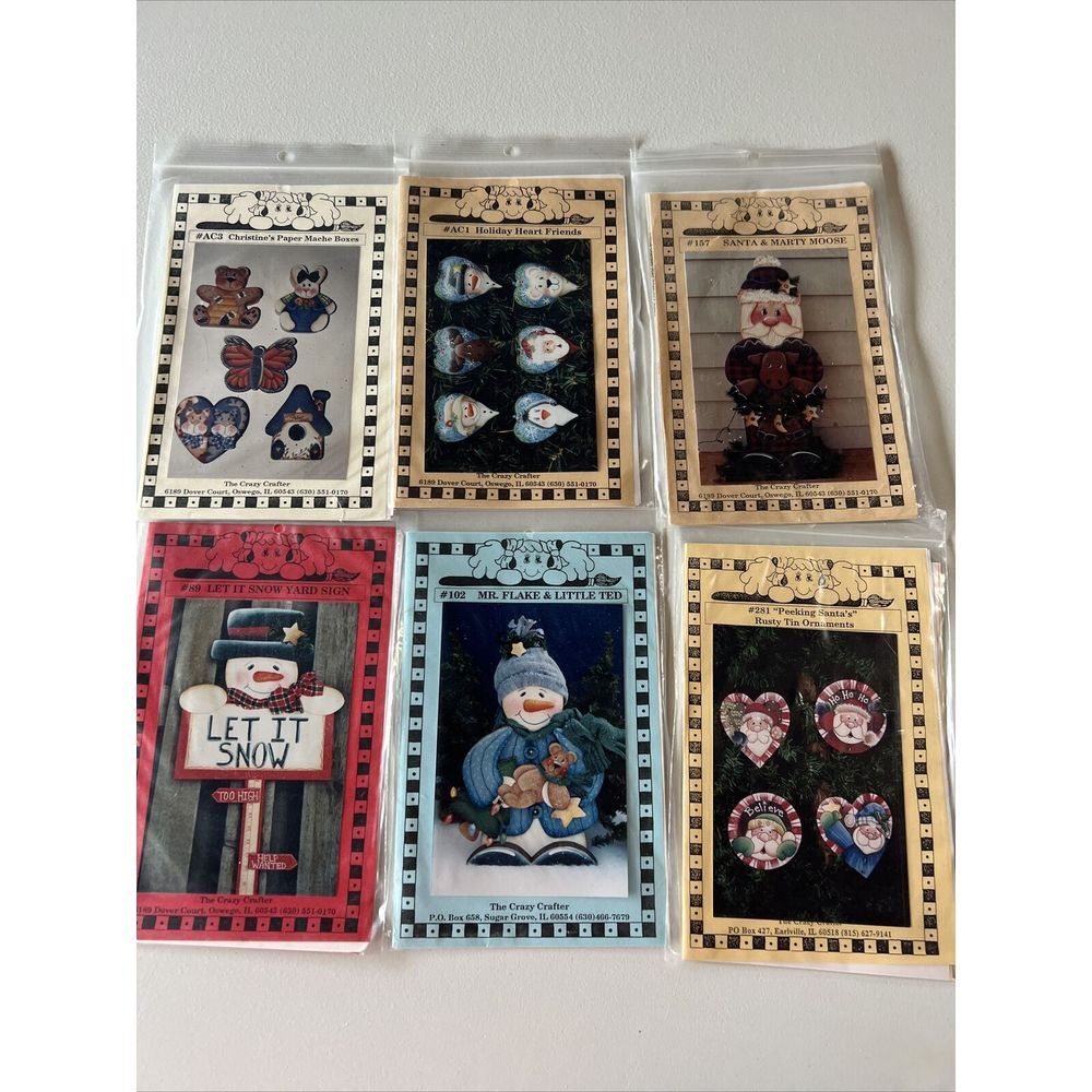 The Crazy Crafter Crafting Patterns Lot of 6 See Description Christmas Santa